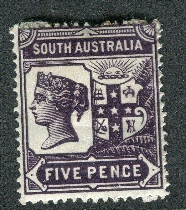 AUSTRALIA; SOUTH AUSTRALIA 1890s early QV issue Mint hinged 5d. value