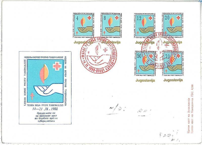 28450 - RED CROSS -  POSTAL HISTORY -  IMPERF  FDC COVER -  Yugoslavia  1964 