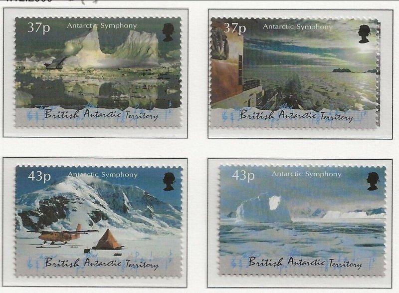 BRITISH ANTARCTIC TERRITORY (BAT) Sc 293-6 NH SET OF 2000 - ICEBERGS - (AO23)