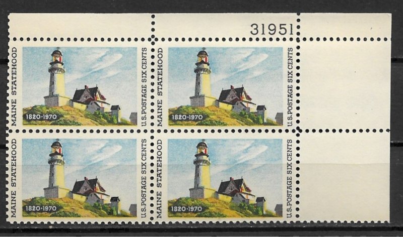 1970 Sc1391 Maine Statehood MNH PB4