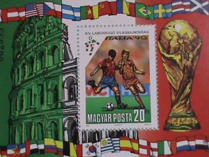 HUNGARY STAMP; 1990, SC# 3247 WORLD CUP SOCCER CHAMPIONSHIP MNH SOUVENIR SHEET