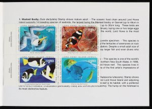 AUSTRALIA Lord Howe Is 1999 Local Post $7.20 booklet of Fish, Seashells cover.