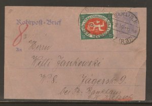 Germany Empire, Postal Stationary with stamp, Berlin cover 