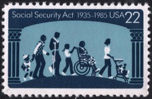 SC#2153 22¢ Social Security Act Single (1985) MNH