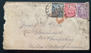 1883 Wellington Cape Of Good Hope Cover To Claremont NH USA