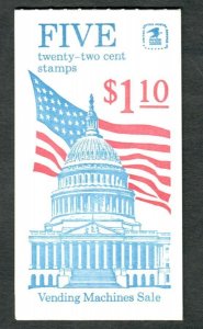 BK144 Flag over Capitol Booklet - 2116a with plate #1