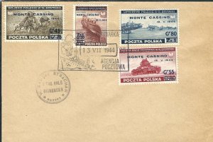 May 18 1944 Polish Forces in Monte Cassino Philatelic Cover (47934)