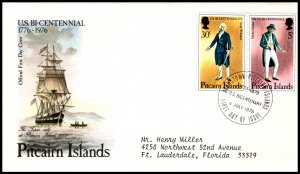 Pitcairn Islands 158a US Bicentennial Typed FDC