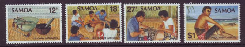 J19668 Jlstamps 1981 samoa set mnh #581a-d tattooing