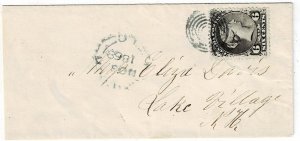 Canada 1868 ring cancel on cover to the U.S., Scott 27f, black brown
