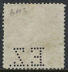 BOSNIA Scott 70, 10 heller, Complete Perfin Pattern A5-EZ: Eisenindustrie Zenica