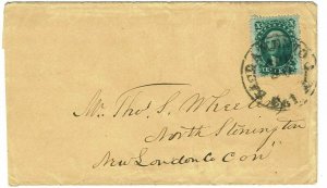 1850's Sacramento City, CA cancel on cover, 10c type III, 4 margins, Scott 33