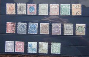 Curacao 1895 Surcharge 1903 values to 25c 1915 values to 20c etc Fine Used