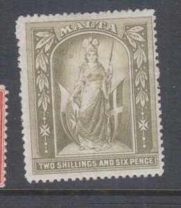 MALTA, 1899 CC 2s.6 Olive Grey, lhm.