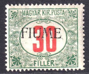 FIUME J12 OG H M/M F $1,600 SCV ON HUNGARY STAMP