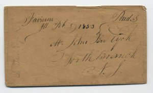 1853 Fairview IL manuscript stampless cover [5806.76]