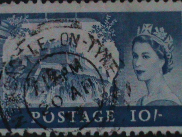 ​GREAT BRITAIN-1955-SC#311QUEEN ELIZABETH II FANCY CANCEL-VF-69 YEARS OLD