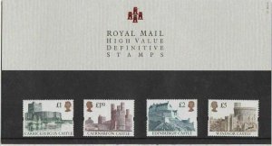 high values definitive presentation pack 27, mint values to £5. REF 1345