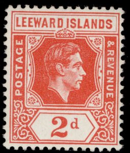 LEEWARD ISLANDS GVI SG104, 2d scarlet, LH MINT.