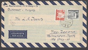 HUNGARY 1958 formular aerogramme commercially used to New Zealand...........J788