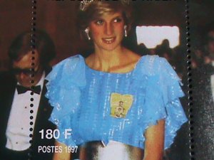 NIGER STAMP 1997 PRINCESS OF WALES-LADY DIANA-REMEMBER ALWAYS-MNH S/S  EST, $4