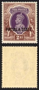 I.C.S. PATIALA SG93 1937-38 2r purple and brown PATIALA STATE U/M