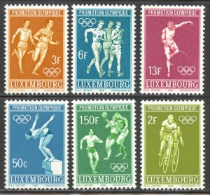 Luxembourg Scott 460-65 MNHOG - 1968 Mexico City Olympic Games Set - SCV $2.15