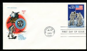 US 2419 Priority Mail $2.40 Moon Landing UA Farnam cachet FDC