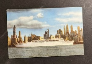 Vintage Swedish American Liner Gothenburg Ship Mail Postcard Cover to IL USA