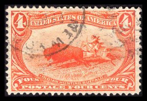 USA 287 Used Attractive, Well centered, Clear margins, Pressed out crease