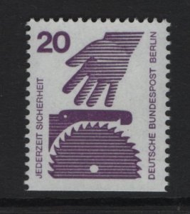 Germany  Berlin #9N318 MNH 1974  accident prevention 20pf bottom Imperf.