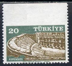 Turkey 1959 Aspendos Festival 20k unmounted mint marginal...