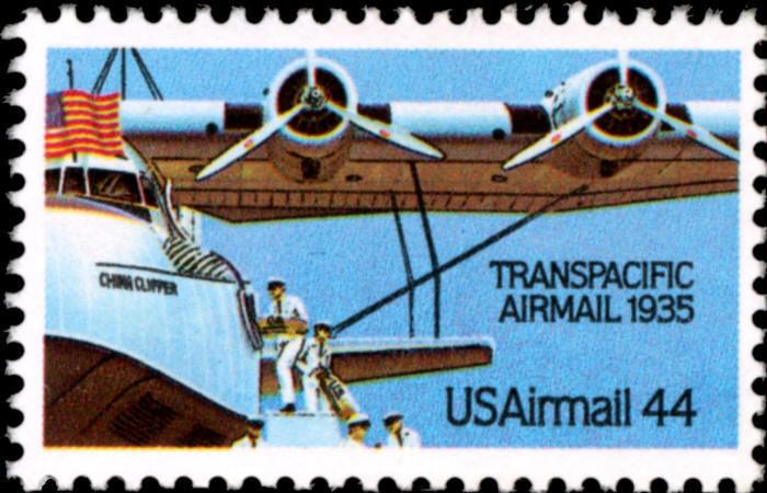 1985 44c Transpacific Airmail, China Clipper Scott C115 Mint F/VF NH