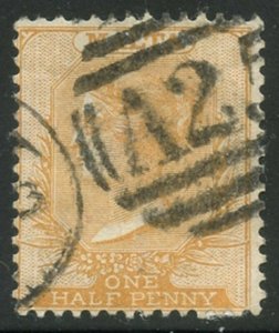 MALTA Sc#3 1863-80 ½p Queen Victoria Yellow Buff Used (ab)