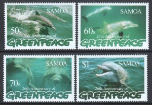 Samoa #943-946  MNH - Dolphins Greenpeace (1997)