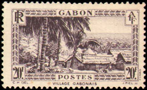 Gabon #147, Single Incomplete Set, High Value, 1932-1933, Hinged