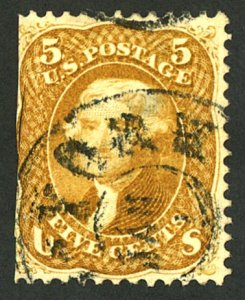 U.S. #67 USED-F TINY THIN IN CENTER