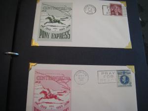 U.S.  PONY EXPRESS CENTENNIAL (1960)  THEME COVERS