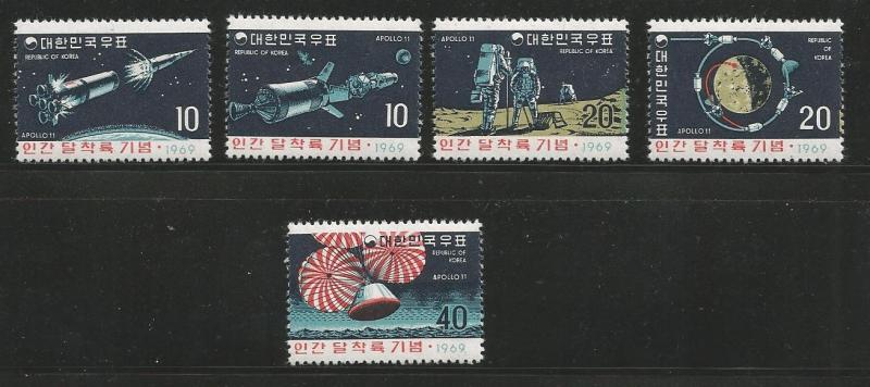 KOREA 659-663 MNH MANS LANDING ON MOON SET