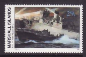 Marshall Islands-Sc#304- id7-unused NH 29c Saint-Nazaire raid-Ships-WWII-1991-92