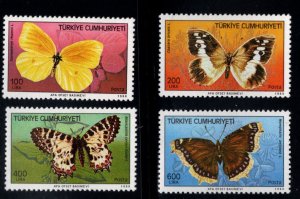 TURKEY Scott 2421-2422 MNH**  1988 Butterfly stamp set