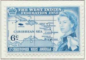 1958 British Colony ST. CHRISTOPHER NEVIS & EEL 6cMH* Stamp A28P45F30248-