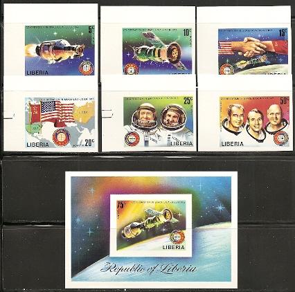 Liberia 715-20 C209 1975 Space Co-operation set and s.s. NH