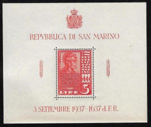 San Marino. Scott 186. S/S. MNH