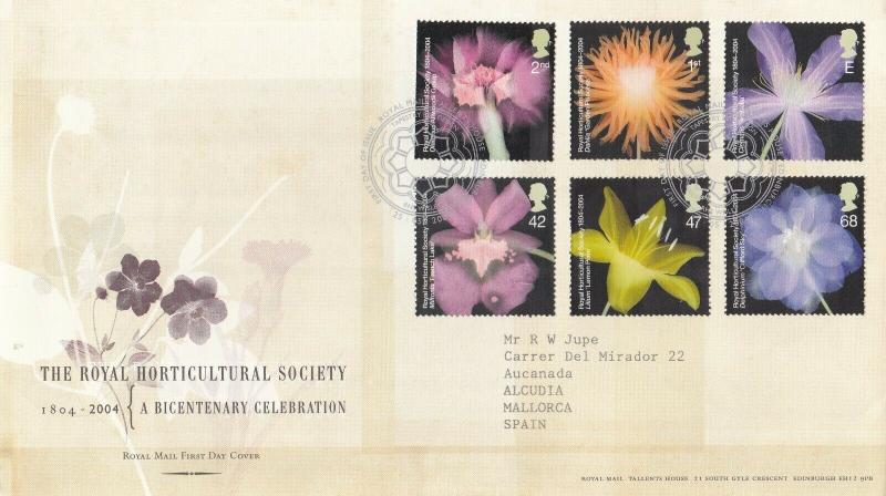 GB 2004 Royal Horticultural Society FDC Edinburgh CDS with enclosure VGC