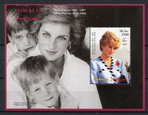 Somalia Royalty Stamps 2002 MNH Princess Diana Prince Harry William 1v S/S II