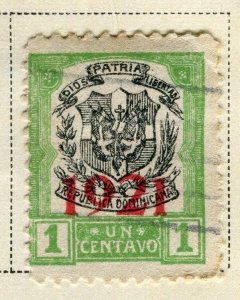 DOMINICA;   1921 early Optd. on definitive shield issue used 1c. value