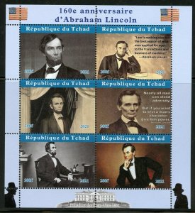 CHAD  2021 160th ANNIVERSARY OF ABRAHAM LINCOLN SHEET MINT NEVER HINGED