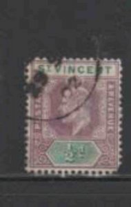 ST. VINCENT #82 1904 1/2p KING EDWARD VII F-VF USED
