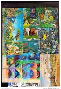 AUSTRALIA FAUNA LOT 16 SHEETS ANTARCTIC FISH WILD BIRD ELEPHANT BUTTERFLY $$$$$$